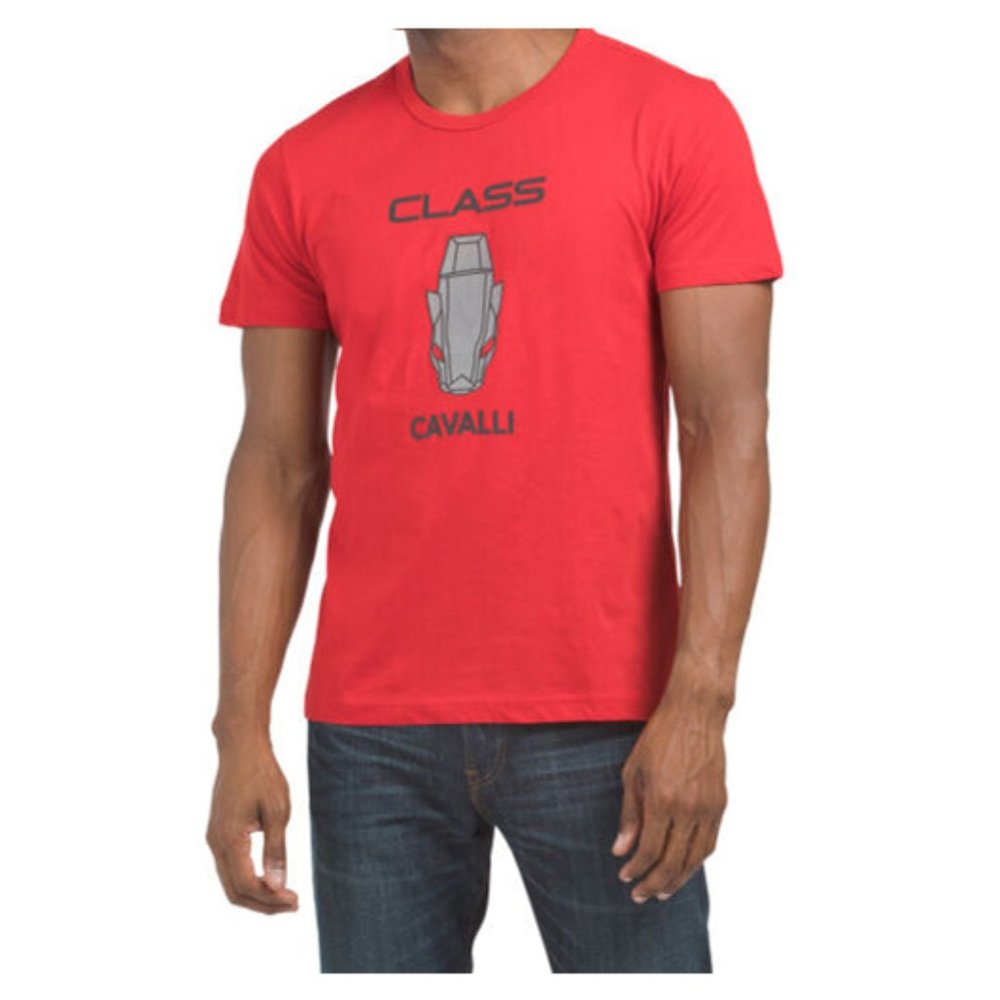 New CAVALLI CLASS Red Logo Tee